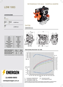 Motor Diesel Lombardini LDW 1003 - Ficha Técnica