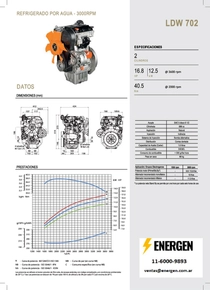 Motor Diesel Lombardini LDW 702 - Ficha Técnica