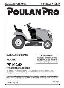 Mini Tractor Cortacesped Poulan Pro PP19A42 – Automático - Automático