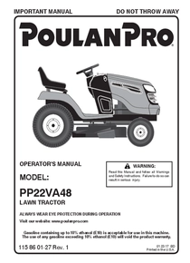 Mini Tractor Cortacesped Bicilíndrico Poulan Pro PP22VA48 22HP – Hidrostático - Hidrostático