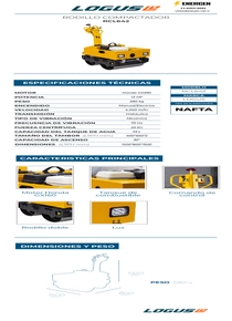 Rodillo Compactador Logus RCL642 - Ficha Técnica